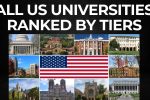 All US universities ranked by tiers